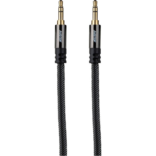 Main product image for Audtek 3.5mm 3 ft. Stereo Male to Male Audio Cable Dual Shielded with Braided Jacket181-928